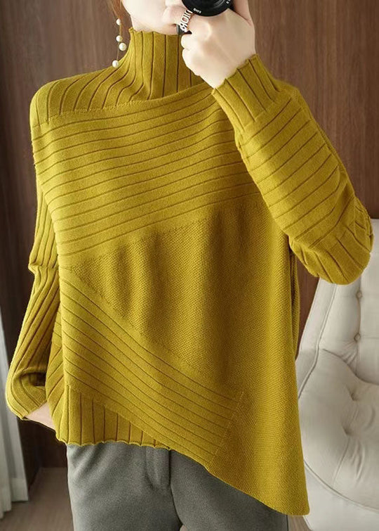 Plus Size Asymmetrisk Striktrøje til Forår 1