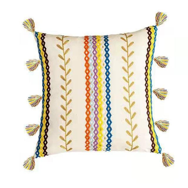 Pudebetræk 50x50 Boho Stil med Frynser 0