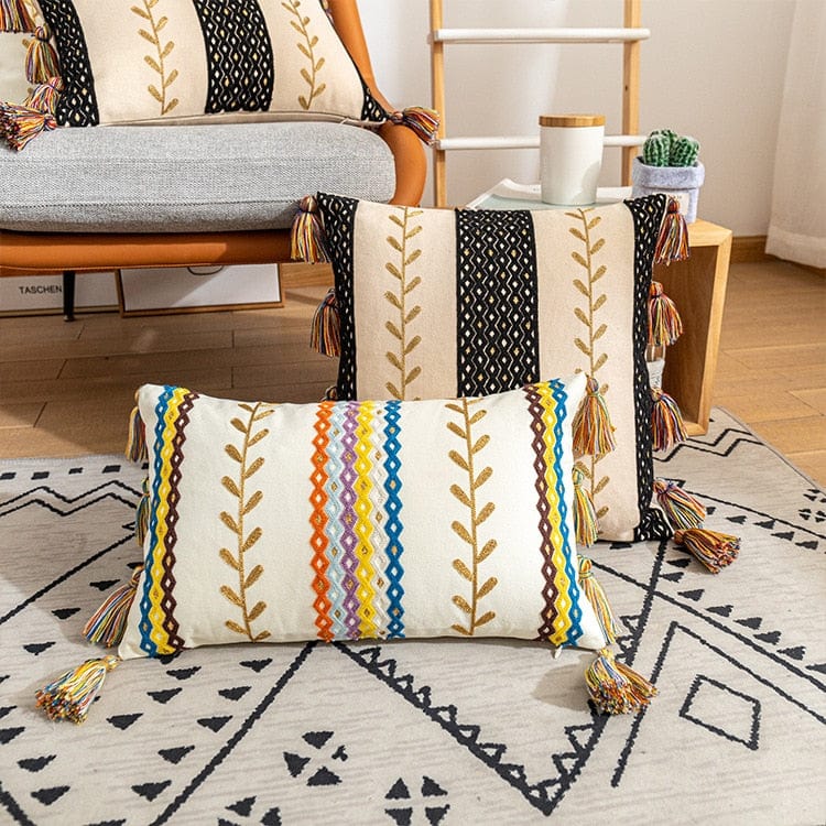 Pudebetræk 50x50 Boho Stil med Frynser 8