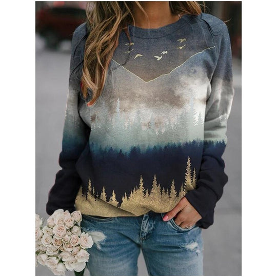 Pullover sweatshirts med print fra bjergene