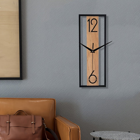 Rektangulært Vægur til Hjem og Kontor - Stilfuldt Design med Lydløst Kvartsværk 3