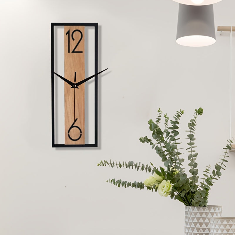 Rektangulært Vægur til Hjem og Kontor - Stilfuldt Design med Lydløst Kvartsværk 6