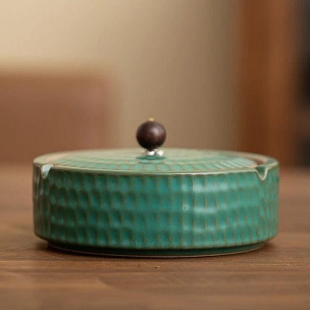 Retro Askebæger med Låg - Håndlavet Keramisk Design 11
