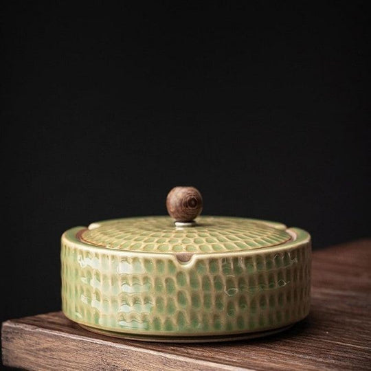 Retro Askebæger med Låg - Håndlavet Keramisk Design 2