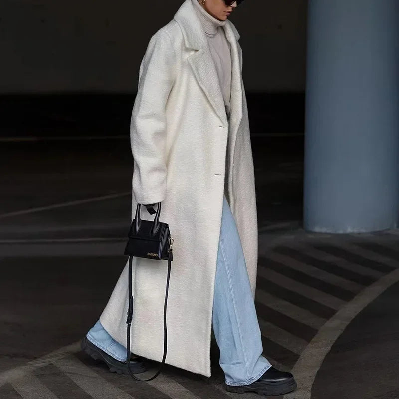 Variant image for Kvinder Fleecejakke Grå Elegant Oversized Polyester-5
