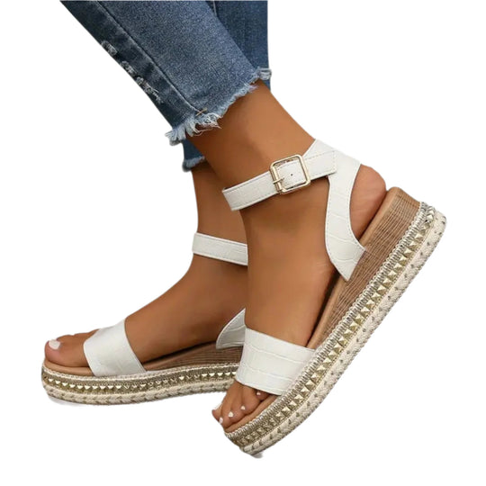 Sandaler Dame Platform Kunstlæder Ankelrem 0