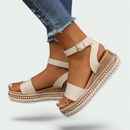 Sandaler Dame Platform Kunstlæder Ankelrem 1