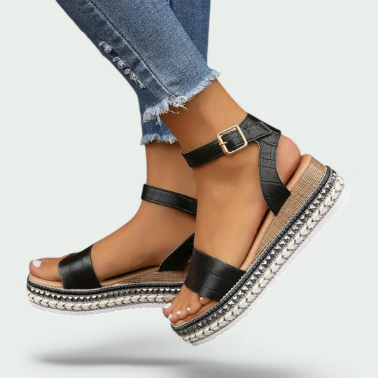 Sandaler Dame Platform Kunstlæder Ankelrem 2