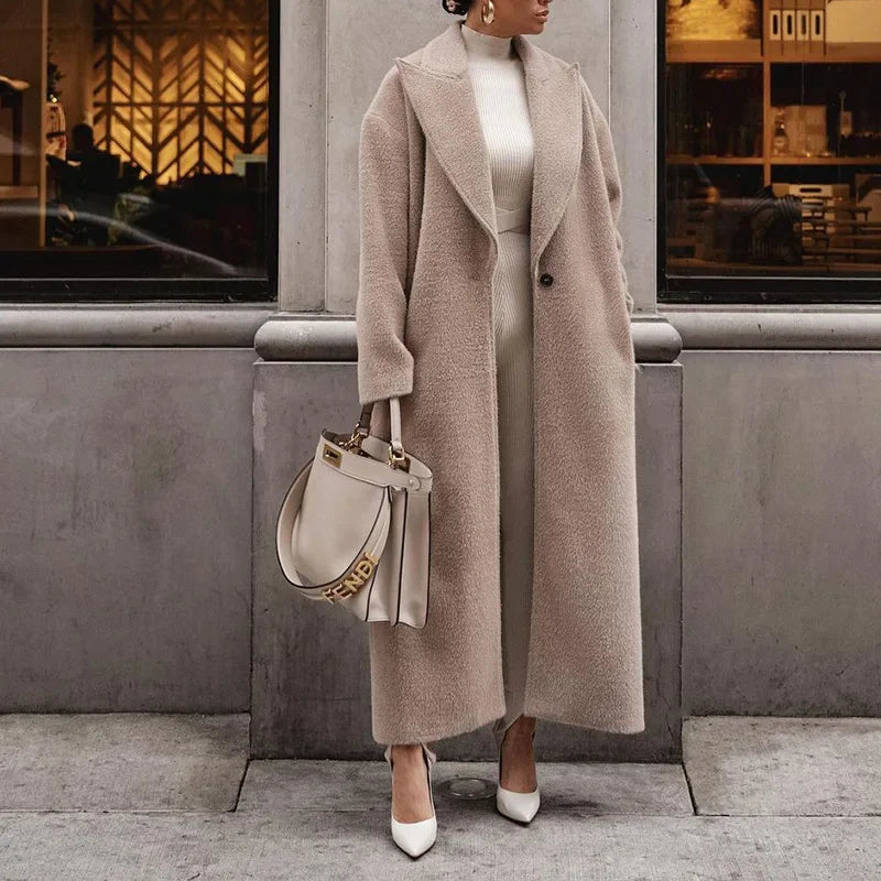 Variant image for Kvinder Fleecejakke Grå Elegant Oversized Polyester-2