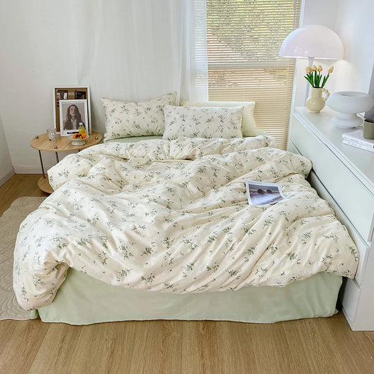 Sengesæt til kvinder med quiltet dyne i naturlig stil 12