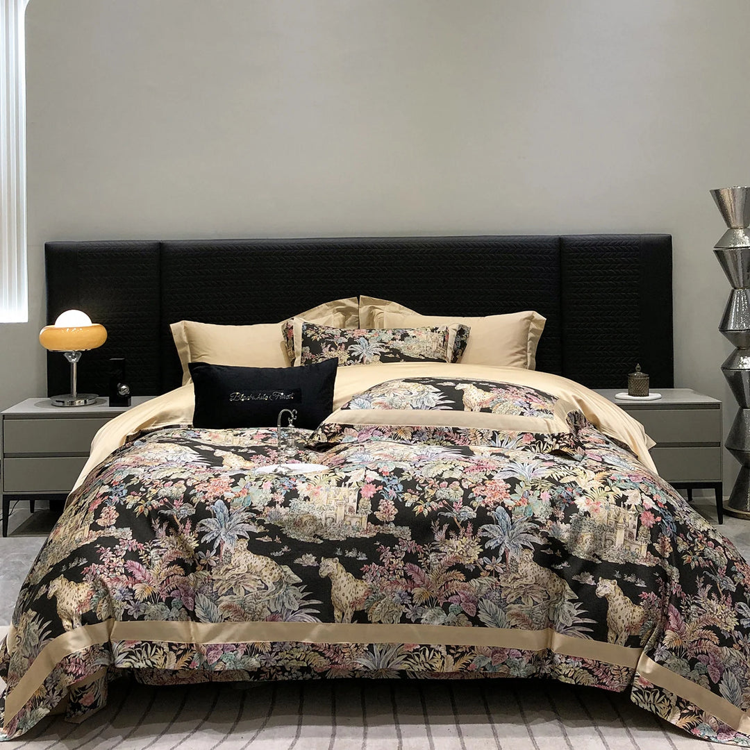 Sengetøjssæt til kvinder med toile-motiv og satinkant 18
