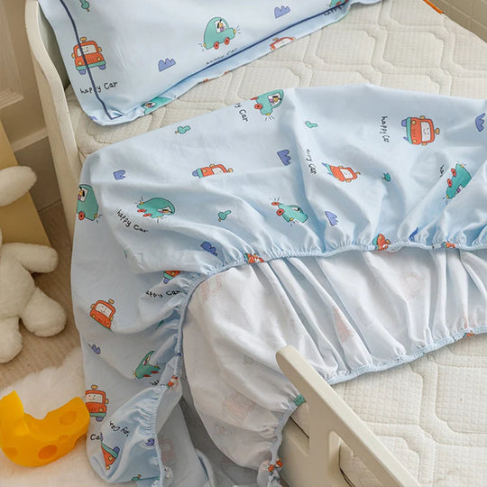 Småbørns Sengetøjssæt med Kaninprint og Åndbar Percale 3
