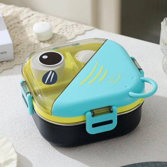 Snack Storage Box with Double Compartment and Airtight Closure 0
