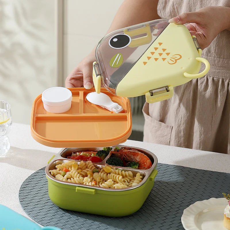 Snack Storage Box with Double Compartment and Airtight Closure 3