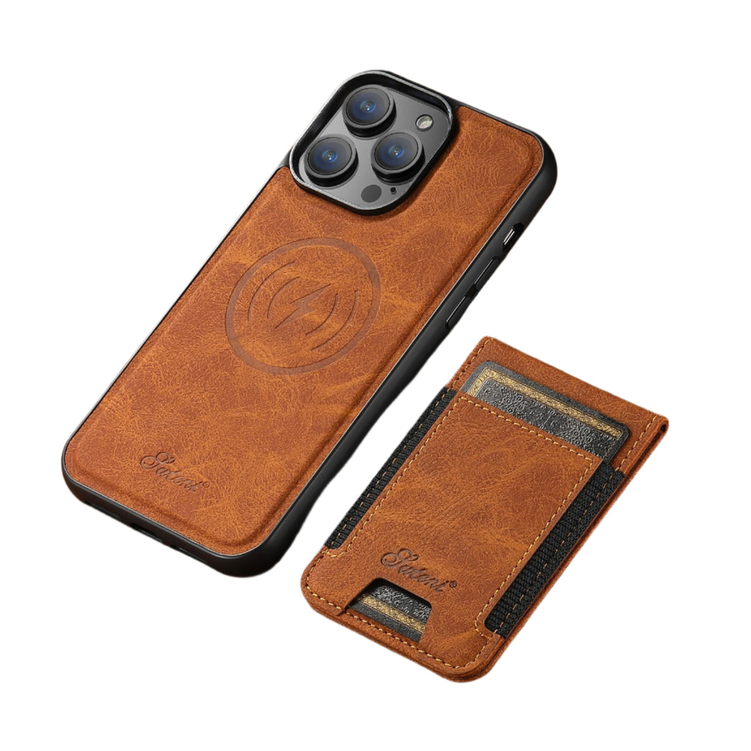 Telefoncover med Kaartholder i Læder 0