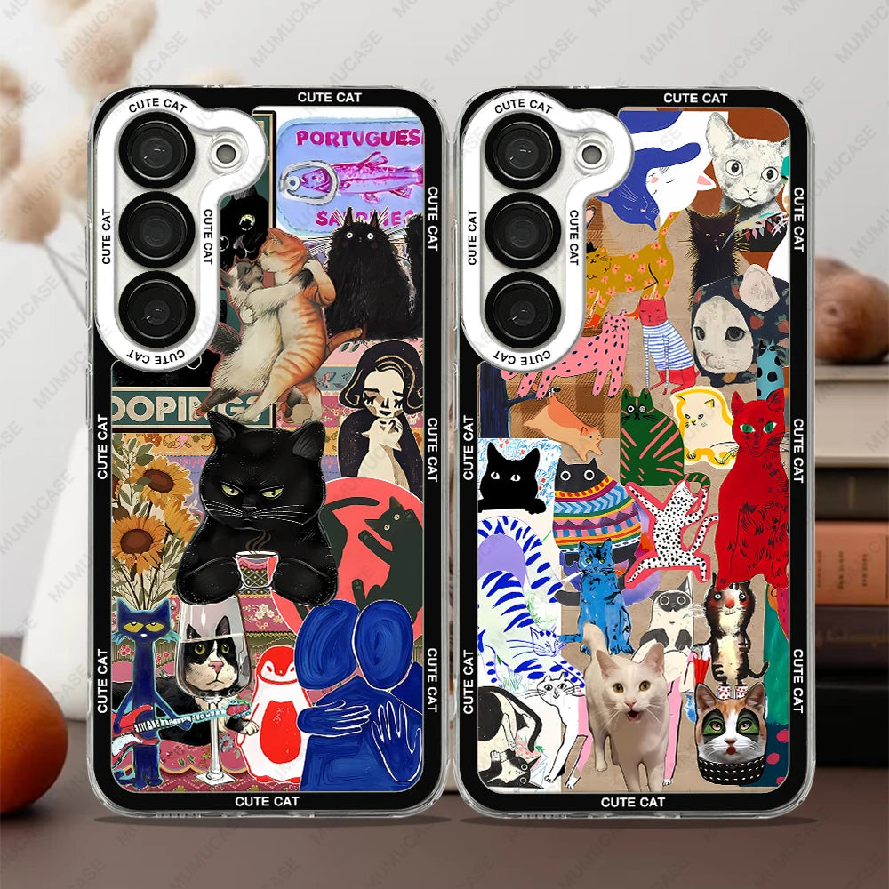 Telefoncover til Samsung Galaxy med Kat Collage Design 0