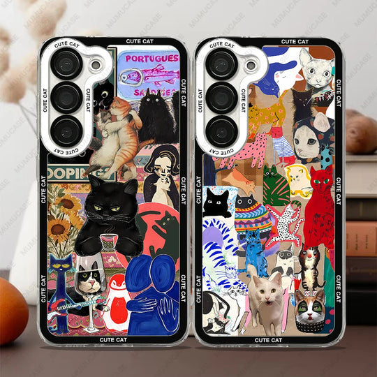Telefoncover til Samsung Galaxy med Kat Collage Design 0