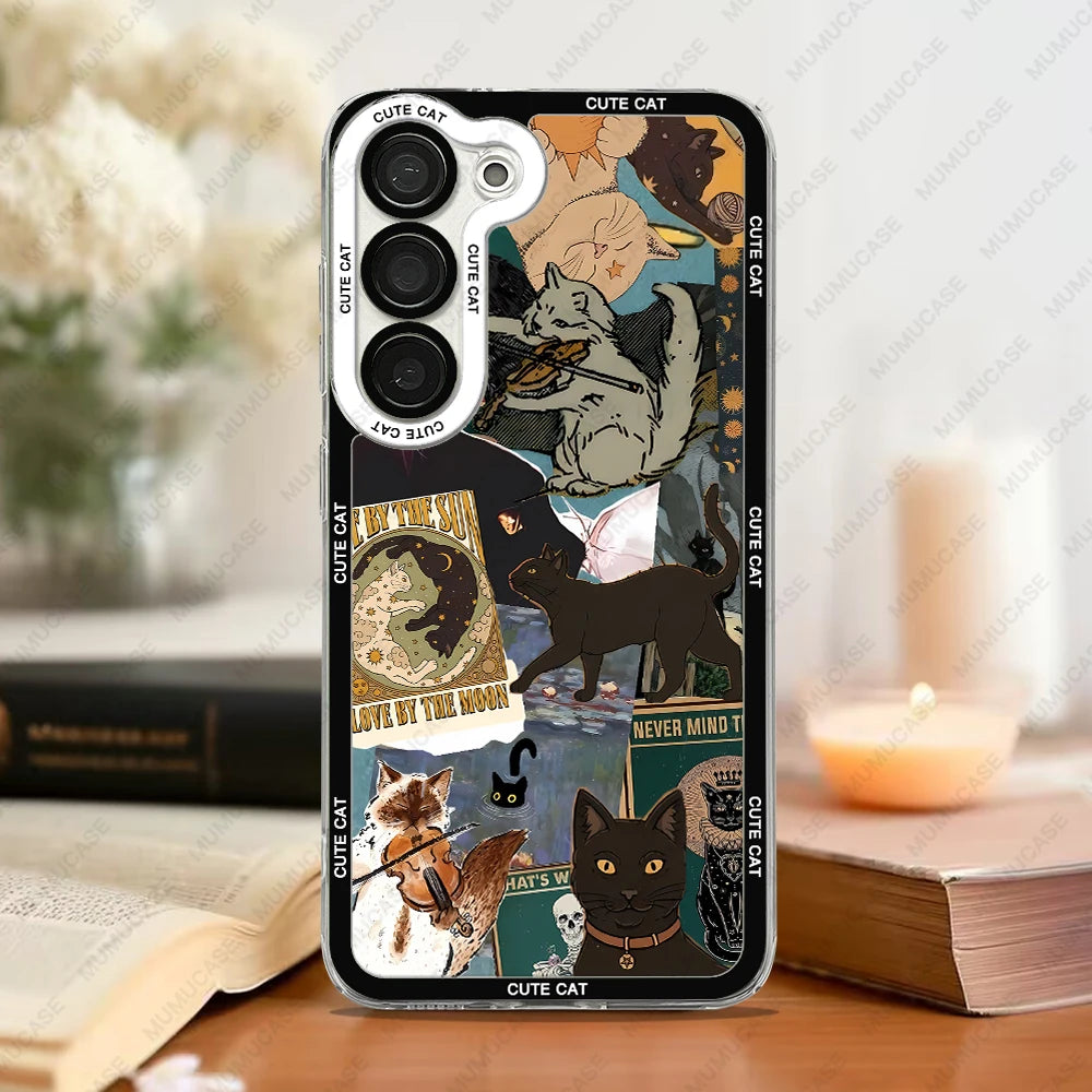 Telefoncover til Samsung Galaxy med Kat Collage Design 1