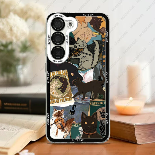 Telefoncover til Samsung Galaxy med Kat Collage Design 1