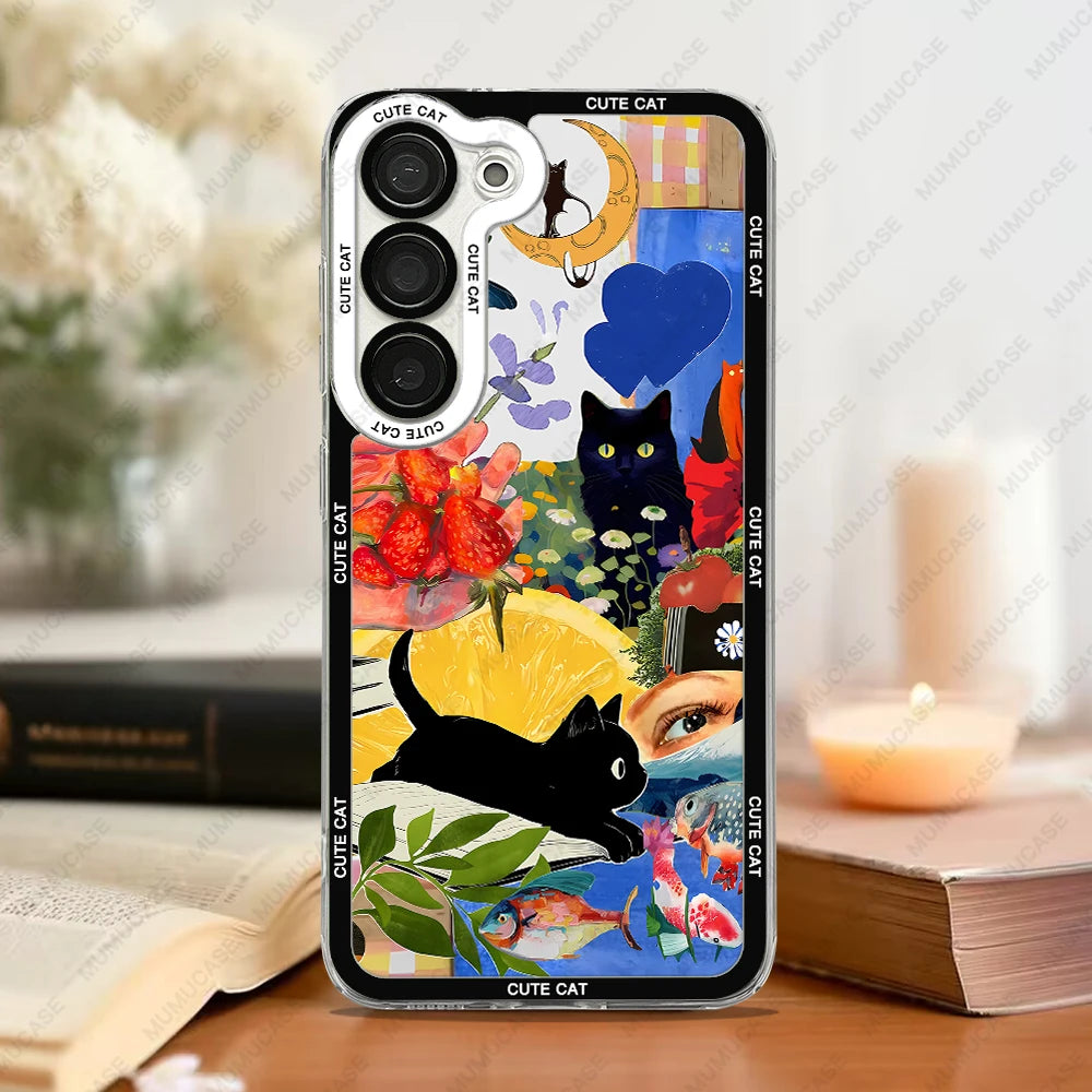 Telefoncover til Samsung Galaxy med Kat Collage Design 2