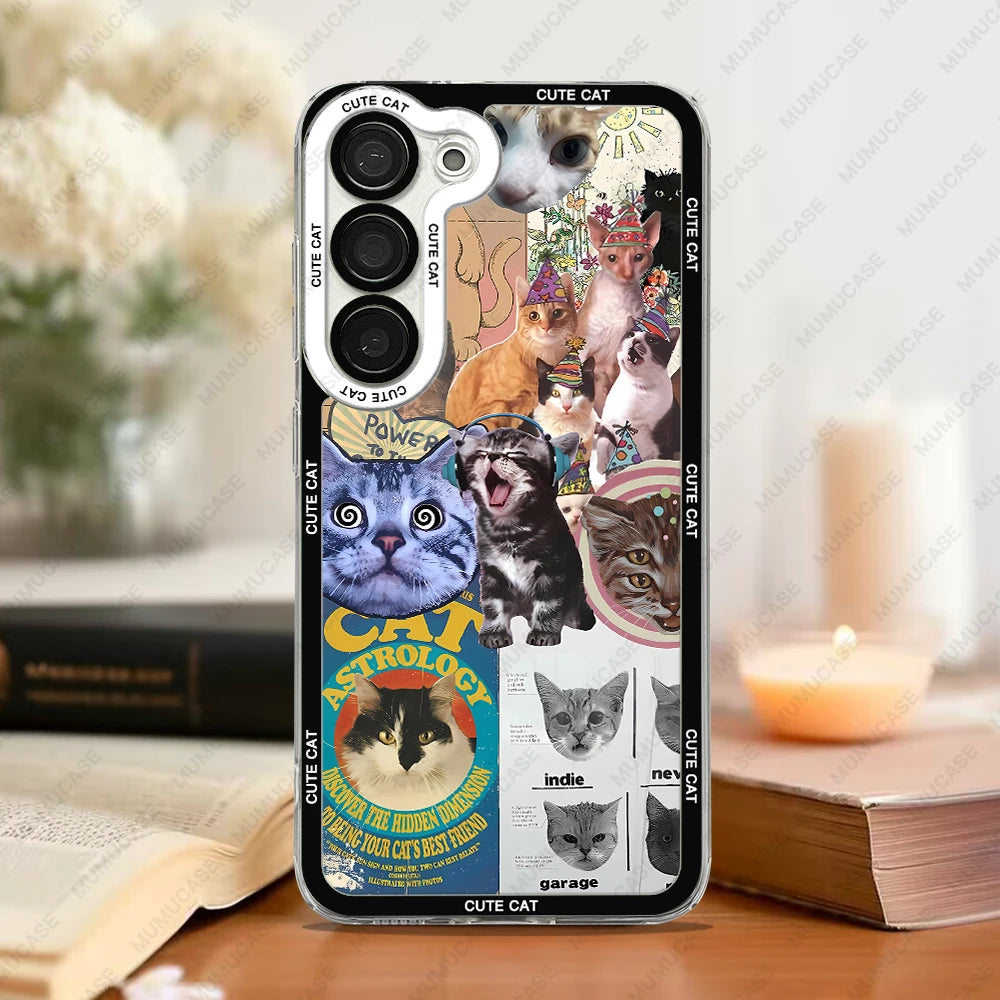 Telefoncover til Samsung Galaxy med Kat Collage Design 3