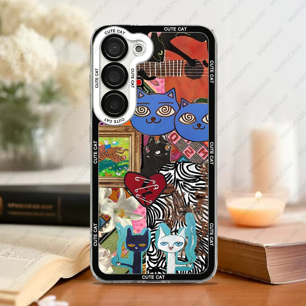 Telefoncover til Samsung Galaxy med Kat Collage Design 5