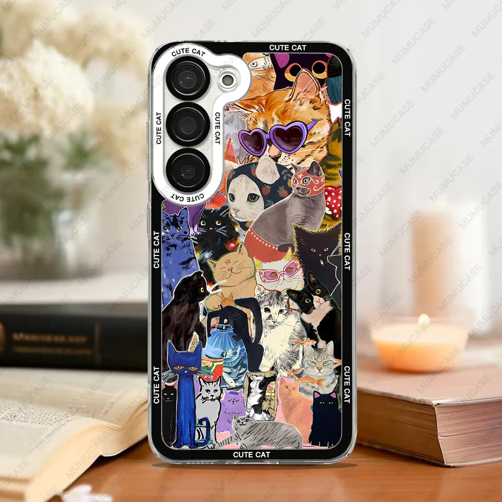 Telefoncover til Samsung Galaxy med Kat Collage Design 7