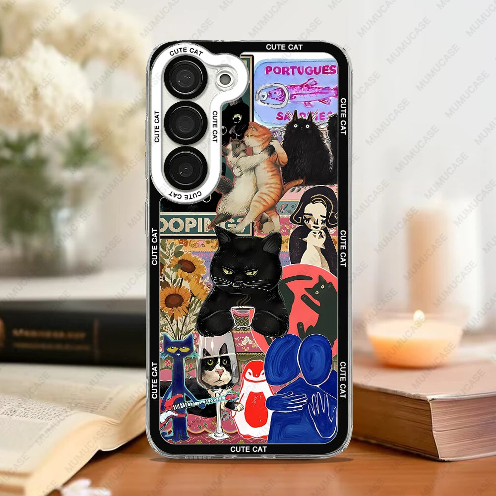 Telefoncover til Samsung Galaxy med Kat Collage Design 8
