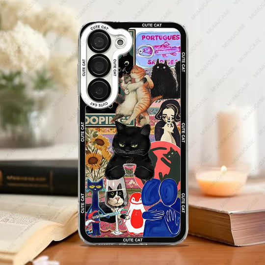 Telefoncover til Samsung Galaxy med Kat Collage Design 8
