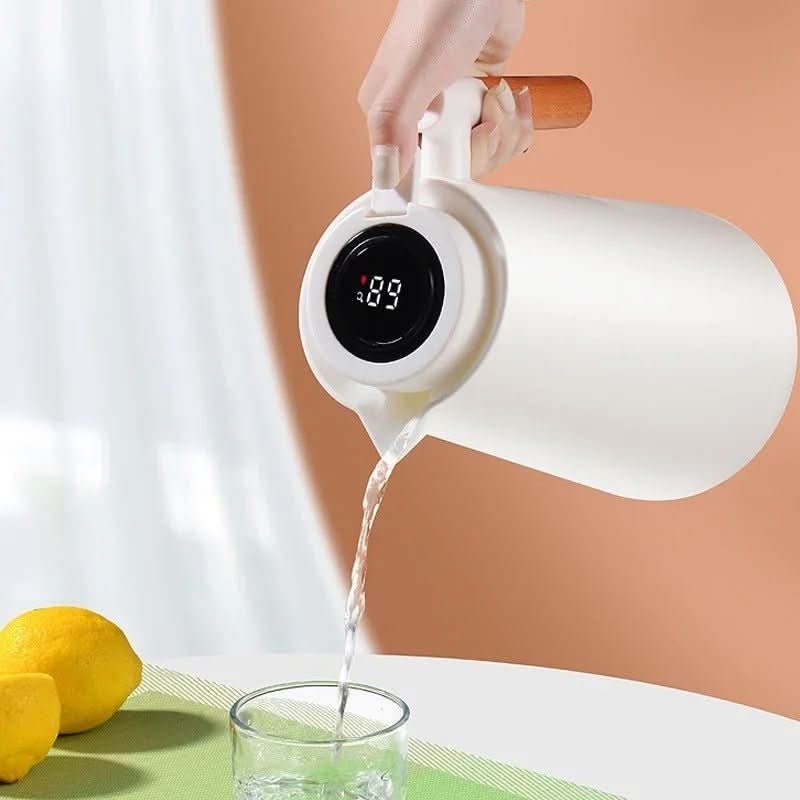 Termokande Med Temperaturdisplay Og Træhåndtag - Moderne Design Til Hverdag Og Udendørs Aktiviteter 8