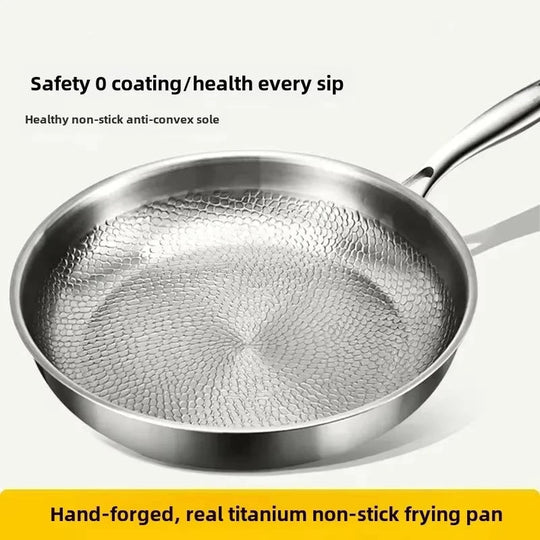Titanium Stegepande til Induktionskogeplader Håndhamret Design 3