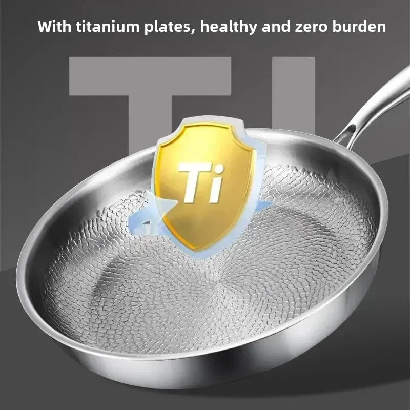 Titanium Stegepande til Induktionskogeplader Håndhamret Design 4