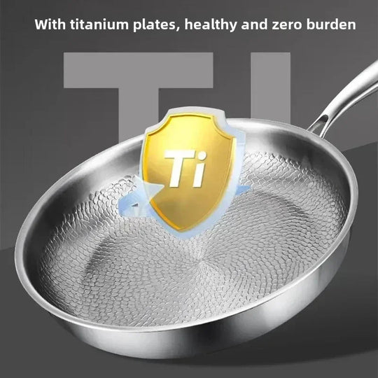 Titanium Stegepande til Induktionskogeplader Håndhamret Design 4