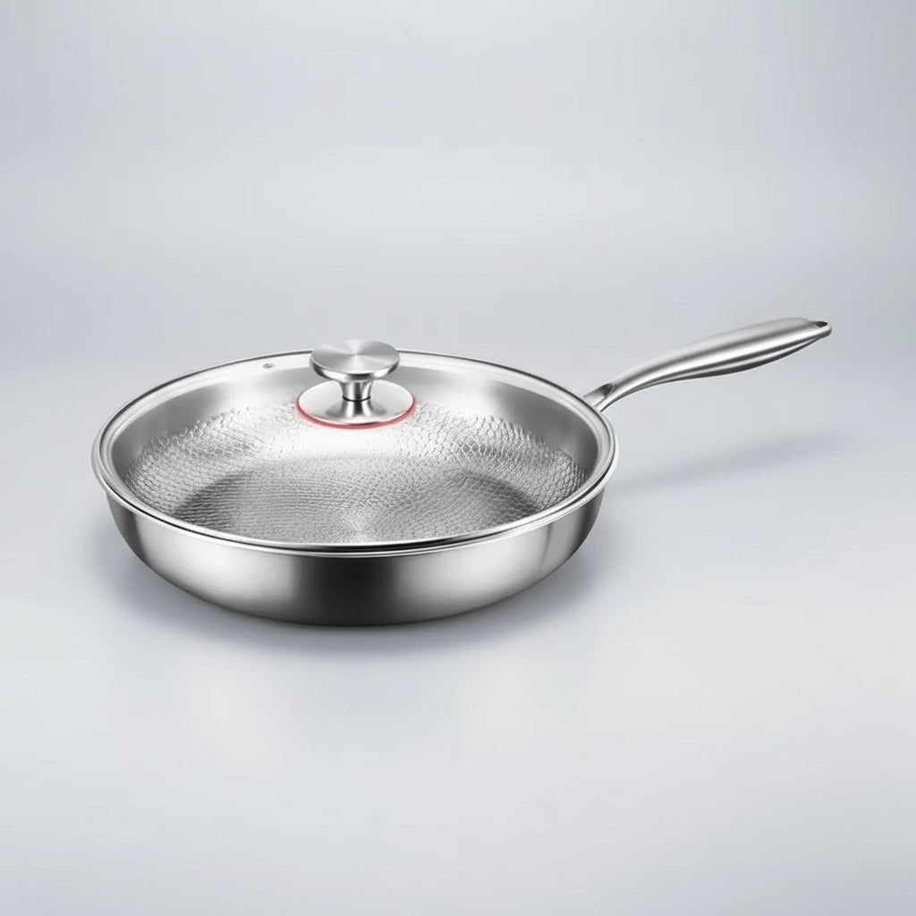 Titanium Stegepande til Induktionskogeplader Håndhamret Design 6