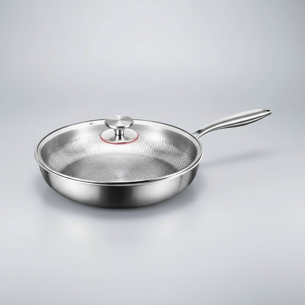 Titanium Stegepande til Induktionskogeplader Håndhamret Design 7