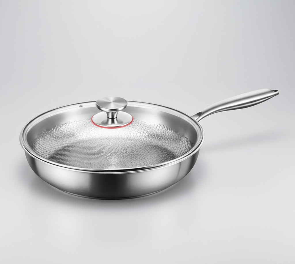 Titanium Stegepande til Induktionskogeplader Håndhamret Design 9