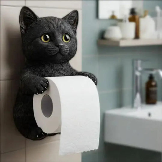 Toiletrulleholder Kattehoved Design Vægmonteret til Badeværelse 2