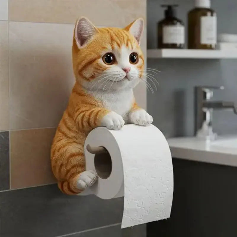 Toiletrulleholder Kattehoved Design Vægmonteret til Badeværelse 3