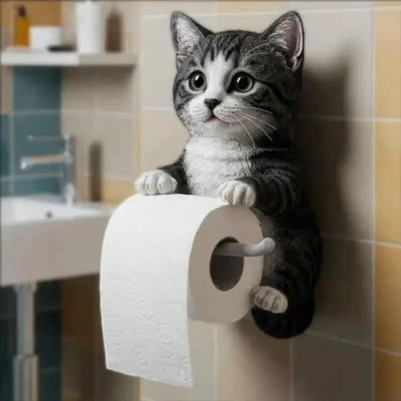 Toiletrulleholder Kattehoved Design Vægmonteret til Badeværelse 4