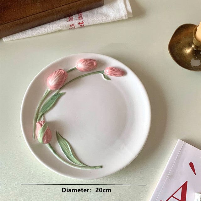 Tulip Tallerken Håndmalet til Festlige Anledninger 0