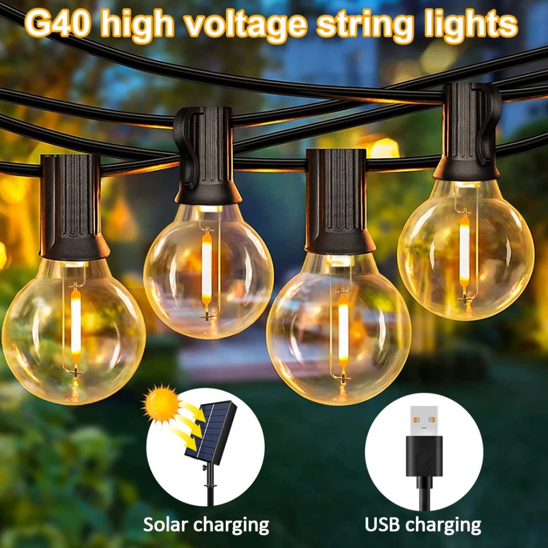 Udendørs Lysstreng med Solenergi 5