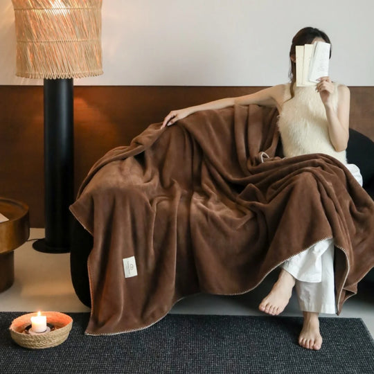 Uldtæppe Ensfarvet Klassisk Design til Kvinder og Mænd 4