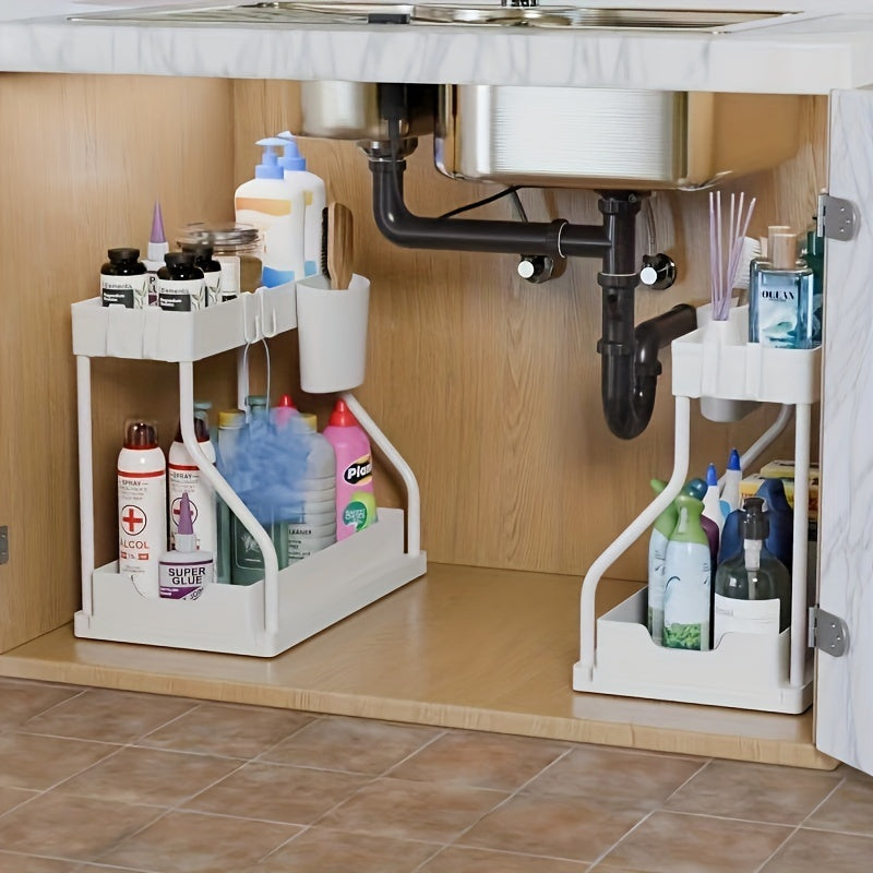 Under-Sink Organizer Med Skydeskuffe Til Køkken Og Badeværelse 4