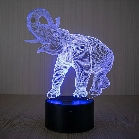 Unisex 3D LED Natlampe Elefant med Fjernbetjening og Touchkontrol 2