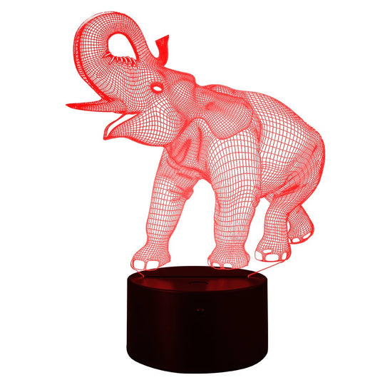 Unisex 3D LED Natlampe Elefant med Fjernbetjening og Touchkontrol 4