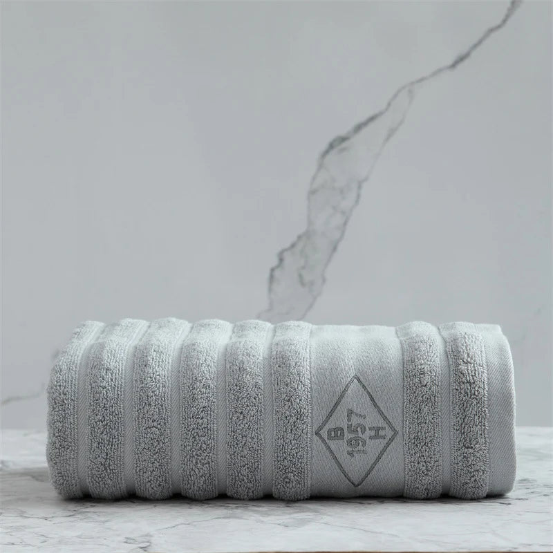 Unisex Badehåndklæde Ribbet Struktur med Broderi 6