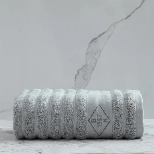 Unisex Badehåndklæde Ribbet Struktur med Broderi 6