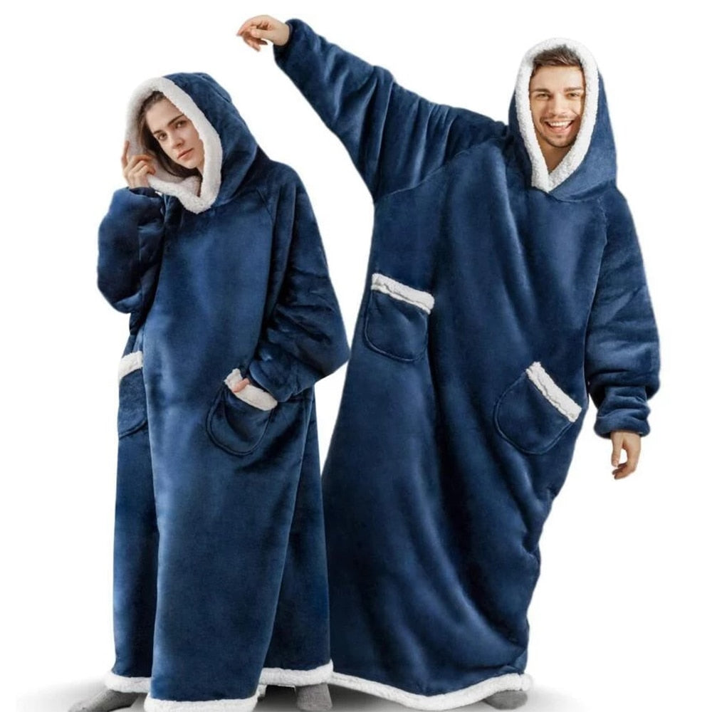 Unisex Bærbart Tæppe med Hætte 0