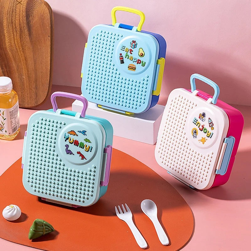 Unisex Bento Madbeholder med Flere Rum og Låsemekanisme 0