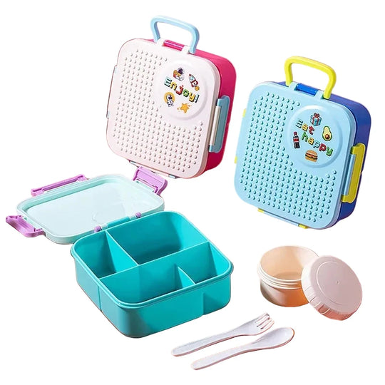 Unisex Bento Madbeholder med Flere Rum og Låsemekanisme 2